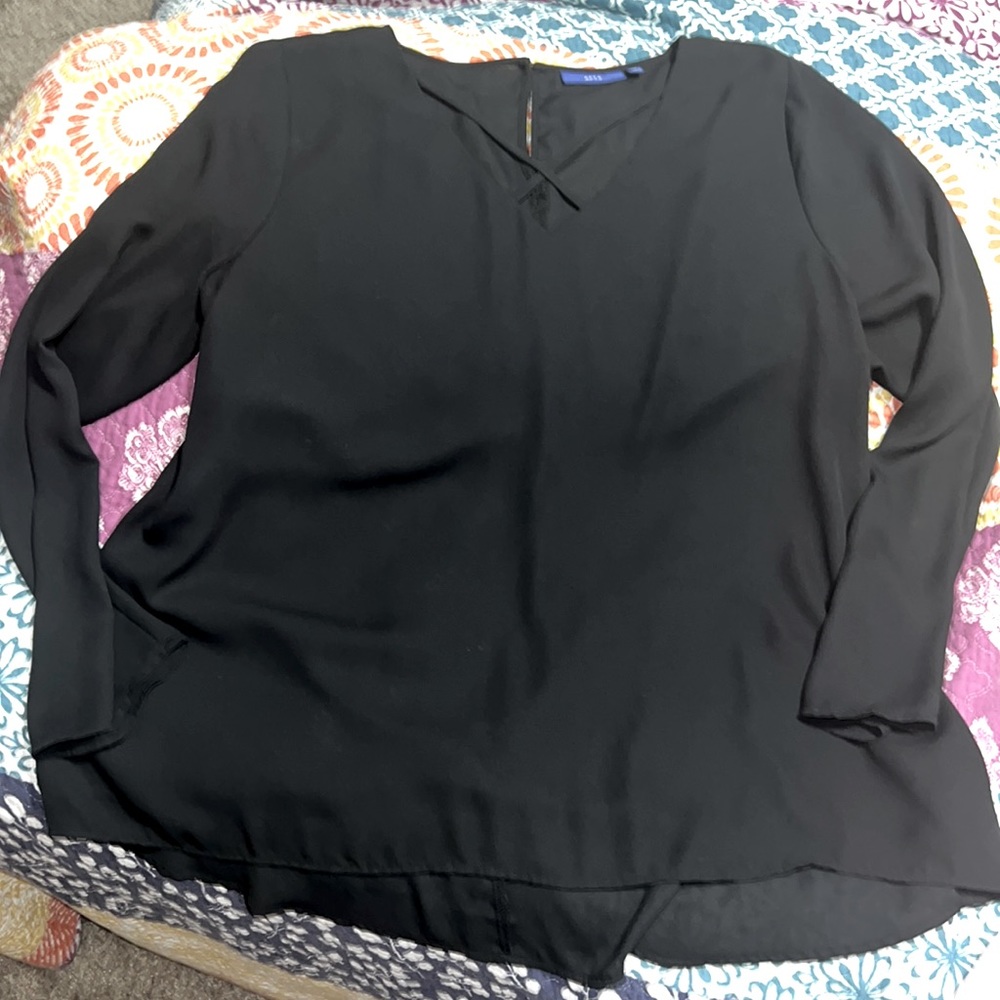 Apt 9 womens size XL black spear long sleeve top